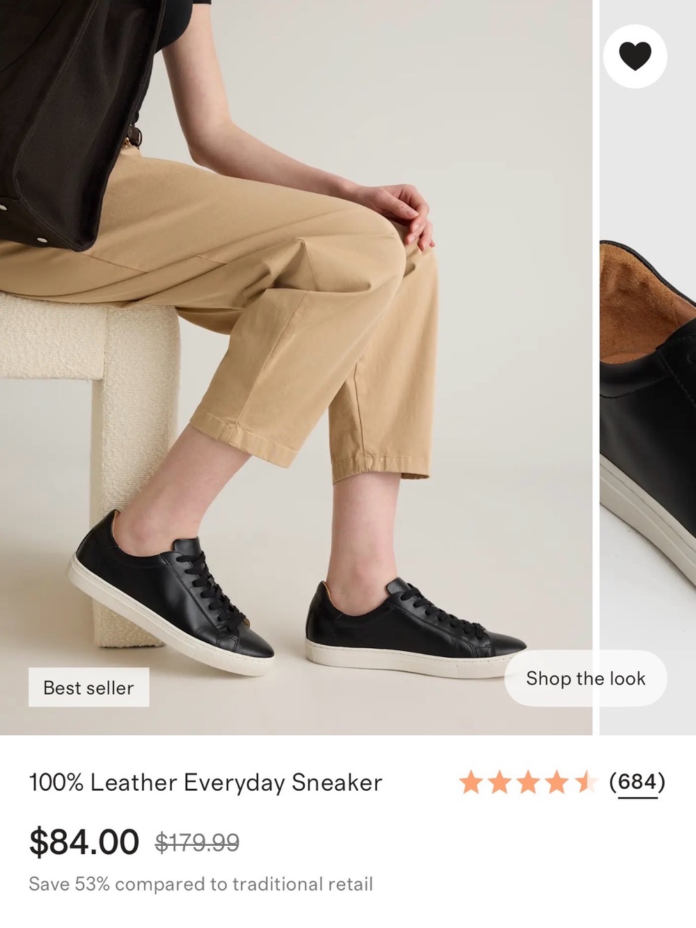 Quince Black Leather Low-Top Sneakers